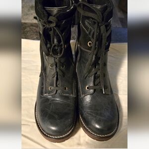 Classic Black Leather Combat Boots